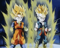 Goten And Trunks Charging GIF