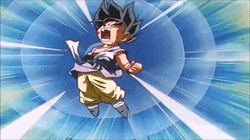 Goten Punching His Opponent GIF