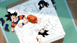 Goten Sleeping With Goku And Chichi GIF