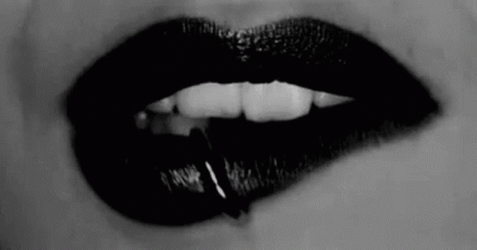 Gothic Biting Ring Lip Close Up GIF