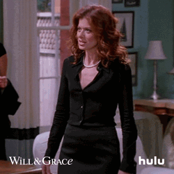 Grace Adler Caught Reaction GIF