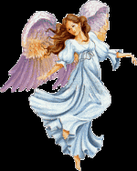 Graceful Angel With Violet Wings GIF