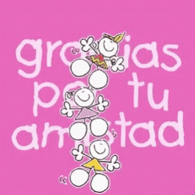 Gracias Por Tu Amistad Pink Background GIF