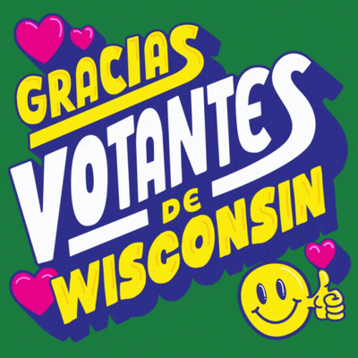 Gracias Votantes De Wisconsin On Green Background GIF
