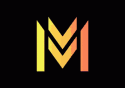 Gradient Neon Color Animated Logo M  GIF