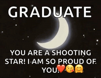 Graduate Shooting Star Proud Message GIF
