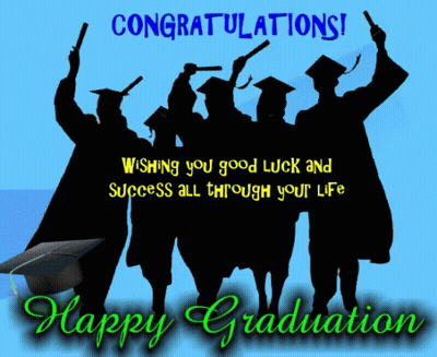 Graduates Holding Diplomas Congratulations Card GIF