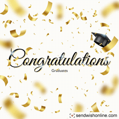 Graduates With Cap And Confetti GIF