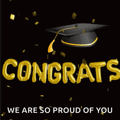 Graduation Cap And Confetti Congratulations Card GIF