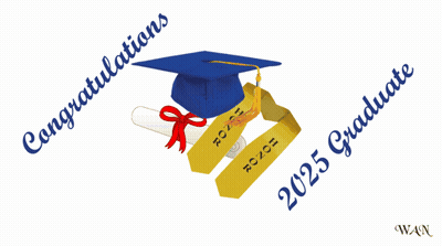 Graduation Cap And Gown With Congratulations GIF