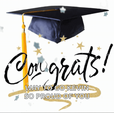 Graduation Cap Saying Congrats Kevin GIF