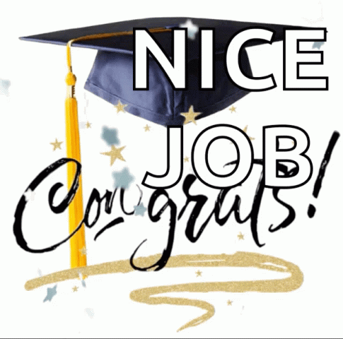 Graduation Cap With Nice Job Congratulations GIF