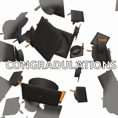 Graduation Caps Falling Congratulations GIF