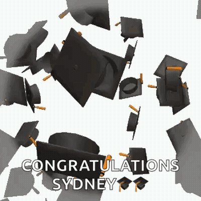 Graduation Caps Falling With Congratulations Sydney GIF