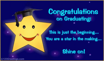 Graduation Congratulations Card With Star GIF