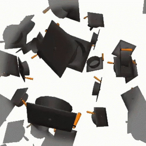 Graduation Hats Falling GIF