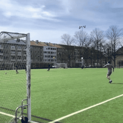 Graffiti Goal Post On Soccer Field GIF
