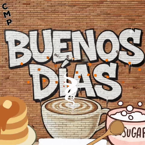 Graffiti On A Brick Wall Says Buenos Dias GIF