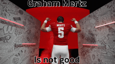 Graham Mertz In Red Jersey Number 5 GIF