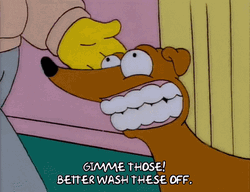 Grampa Simpson British Teeth Wash Off GIF