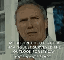 Gran Torino Clint Eastwood Coffee Before Starting The Day GIF
