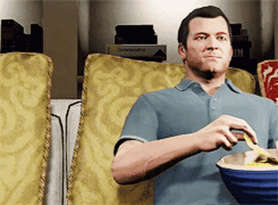Grand Theft Auto 5 Poster Man Chained To Dog Holding Bat GIF