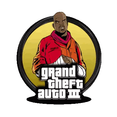 Grand Theft Auto III Logo With Man In Jail Uniform Sticker