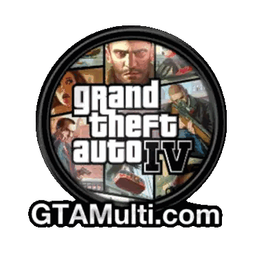 Grand Theft Auto IV Logo Man Holding Gun Sticker