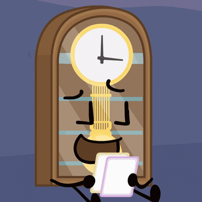 Grandfather Clock Holding Card GIF