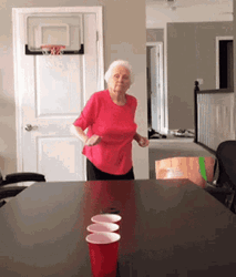 Grandma Beer Pong Dancing Funny GIF