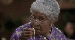 Grandma Checks The Noodle GIF