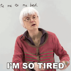 Grandma Teaching So Tired GIF