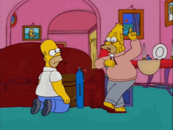 Grandpa Simpson Dancing In Front Of Homer GIF