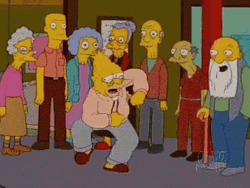 Grandpa Simpson Dancing In Front Of Old People GIF