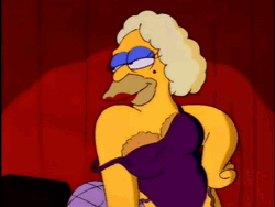 Grandpa Simpson Dressing Up As Sexy Lady GIF