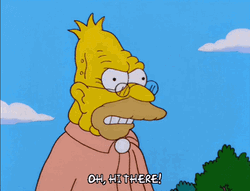 Grandpa Simpson Waving Hi There GIF