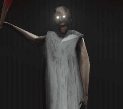 Granny Is Holding A Bloody Bat In Her Hand . GIF