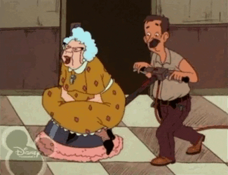 Granny Mounted Vibrating Kids Ride GIF