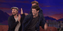 Grant Gustin Running Conan O'Brien GIF