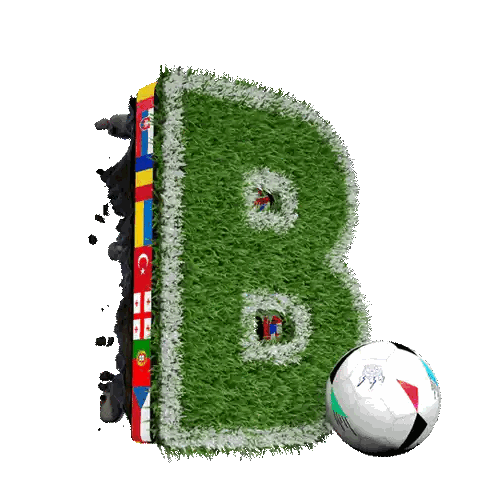 Grass And Flags B Letter Sticker