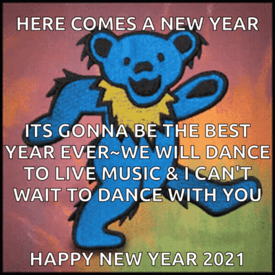 Grateful Dead Bear Happy New Year 2021 GIF