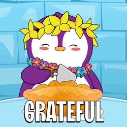 Grateful Pudgy Penguin Pie Slice  GIF