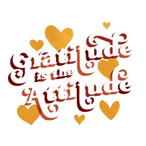 Gratitude Is The Attitude Sign Surrounded By Hearts Sticker