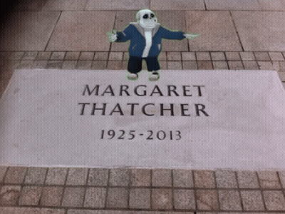 Gravestone For Margaret Thatcher 1925-2013 Featuring Sans GIF
