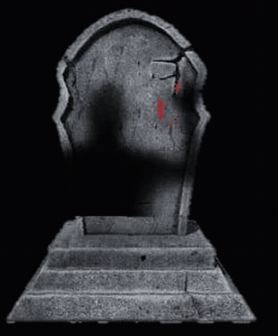 Gravestone With Blood On Black Background GIF