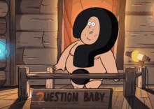 Gravity Falls Fat Toddler Wear Big Question Mark Magnet GIF
