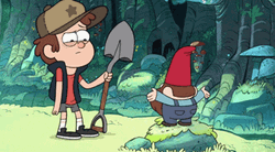 Gravity Falls Pines Holding Shovel GIF