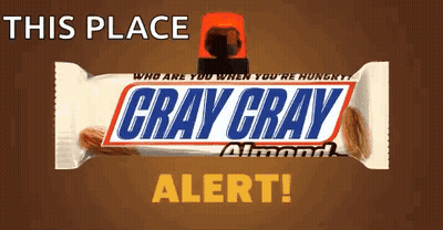 Gray Almond Snickers Bar With Siren GIF