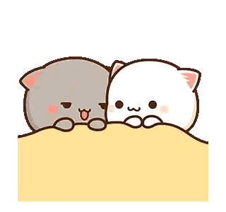 Gray And White Cats Lying On Bed Sticker