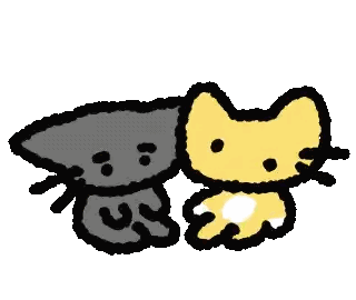 Gray And Yellow Cats Sticker
